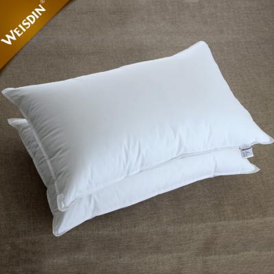 China Hotel Wholesale 30% Anti-Apnea Sleep Goose Feather White Goose Down Pillows 45*78cm 233TC 1000g Down Pillow for sale