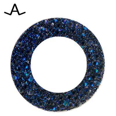 China Shiny washable crystal stingray circle rhinestone hotfix transfer for garment shoes DIY hats for sale