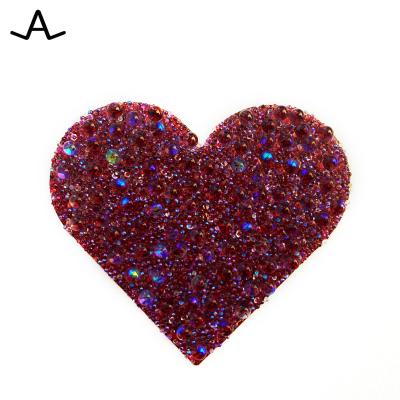 China Washable Crystal Stingray Heart Rhinestone Hotfix Transfer For Garment Shoes DIY Hats for sale