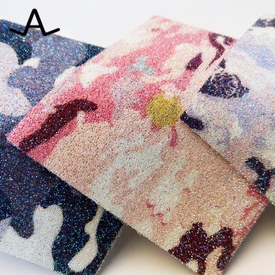 China Nail 20X50cm Wholesale Washable Art Crystal Fabric Hotfix Graphic Printing Shoes Diy Bags for sale