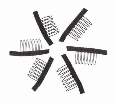 China Wig Combs For Making Wigs Wholesale Black Clips For Extensions Stainless Steel Wig Combs For Wig Caps for sale