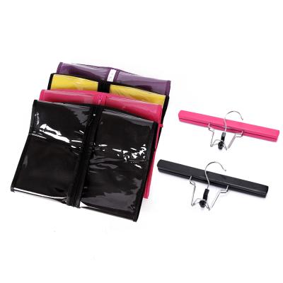 China Household In Stock Hair Extension Hair Bag Bulk Safe Wig Storage Bag With Hanger Holders Packaging For Hair Extensions for sale