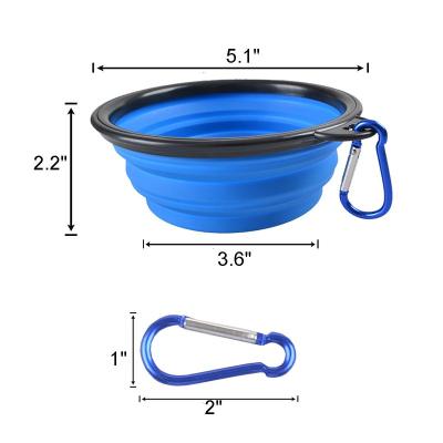 China Portable Silicone BPA Free Pet Driver Stored Collapsible Dog Travel Bowls for sale