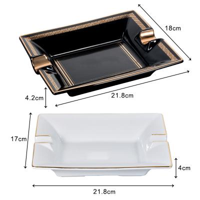 China Vintage Luxury Wholesale Cigar Ashtray Smoking Accessories Large Ceramic Cigarette for sale