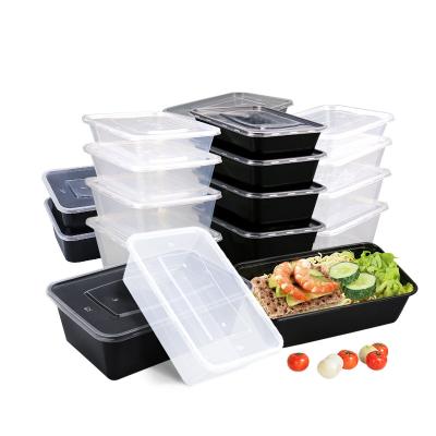 China Sustainable Reusable Microwavable Plastic Food To Go Catering With Lids Compartment Disposable Meal Prep Containers Lunch Bento Box for sale