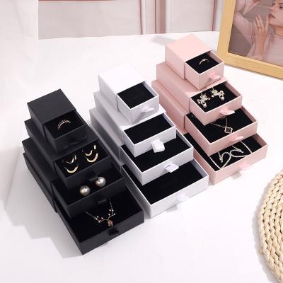 China Cajas Para Joyeria Fashion Elegant Custom Jewelry Box Drawer Cardboard Gift Packaging Paper Jewelry Box for sale