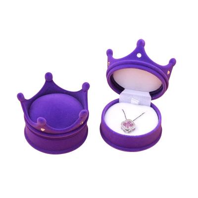 China Purple Crown Jewelry Packaging Display Hot Sales Ring Necklace Jewelry Box Packaging Gift Display Gift Case for sale