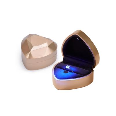 China Logo Heart Shape Ring Pendant Gift Jewelry Box Customized Eco Friendly Luxury with led AN-JBL-01 for sale