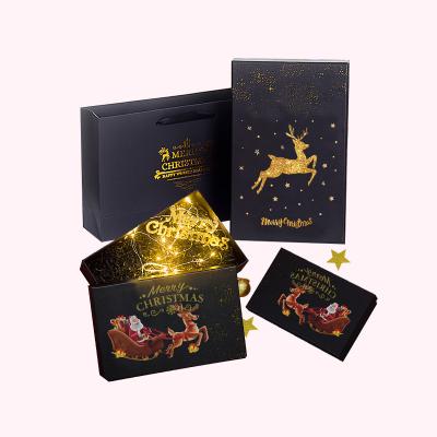 China Custom Rectangular Cookie Candy Gift Boxes Recycled Packaging Materials Christmas Eve Gift Boxes Christmas Decoration for sale