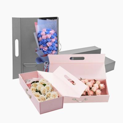 China Luxury Recycled Materials Custom Wholesale Bouquet Valentine's Day Flower Gifts Box Long Packaging For Flowers Rose Flower Boxes for sale