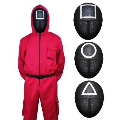 China 2021 Hot Selling Polyester Halloween Party Cosplay Soldier Red Jumpsuits Squid Game Costume for sale