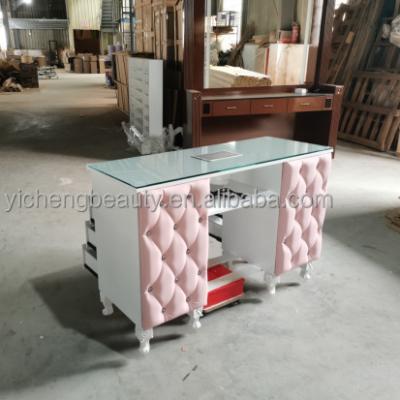 China Elegant modern white trade assurance pink single table nail table manicure china wholesale suppliers for sale