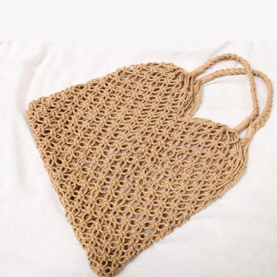 China Lady Multicolor Hand Woven Beach Hand Bags Bohemian Tote Bags Fashion Macrame Crochet for sale