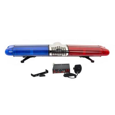 China 12v Emergency Safety Vehicles Red and Blue Police Fire Ambulance Light Bar Alarm LED Light Bar DC DC with Amplifier Speaker for sale