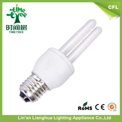 China 2U CFL Bulb 9 Wattage U Shaped Fluorescent Light Bulbs 8000H - 9000H for sale