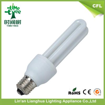 China Indoor Lighting 2U CFL 15W 6000H 12mm T4 Compact Fluorescent Tubes for sale