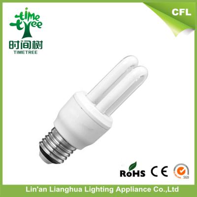 China 5W T3 Commercial 2U Shaped Compact Fluorescent Lamp With 100% Tricolor for sale