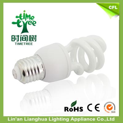 China Half Spiral Compact Fluorescent Light Bulbs 18W 6500K 3000H For Room Lighting for sale