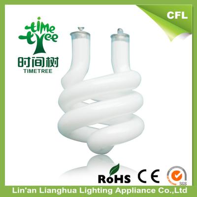 China Glasrohr-niedrige Energie-Glühlampen CFL hohe Helligkeits-Hälfte-Spiralen-T3 CFL zu verkaufen