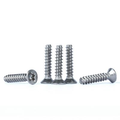 China Filter 304 Standard Stainless Steel Countersunk Head M2M3M4M5 Self Tapping Shank Screw for sale