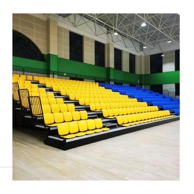 China Frog Indoor Gym Telescopic seat with Foldable backrest telescopic bleacher retractable gym bleachers Customize for sale