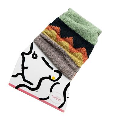 China New Year Fleece Liner Breathable Warm Sock Fuzzy Cozy Cotton Socks Soft Knit Non Slip Thick Winter Home Socks for sale