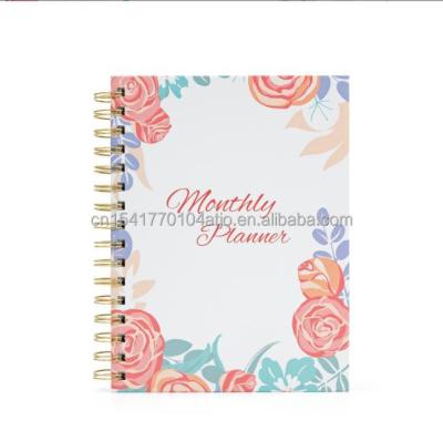 China paper & Gold Spiral 2023-2024 A4 A5 New Luxury Cheap Daily Planner Cardboard Factory Price Custom Weekly Monthly Notebook Printing for sale