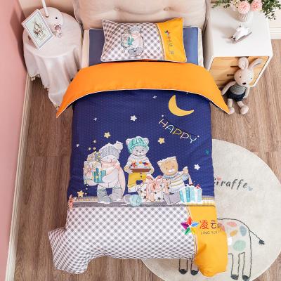 China Anti-static Cotton Kids Bedding Sets 4pcs Cartoon Sheet Bed Set Twin Size Kids Cartoon Bedding Sets for sale