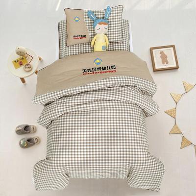 China Kindergarten Washed Anti-static Soft Yarn-dyed Pillowcase Protector Sheet Comforter Cotton Bedding for sale