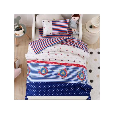 China Embroiderable Manufacturer Navy Custom Wholesale Striped Style Cozy Children's Bedding for sale