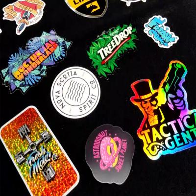 China Privet Waterproof Label Hologram Vinyl Printable PVC PVC Die Cut Holographic Glossy Decorative Self Adhesive Advertising Stickers UV Sticker for sale