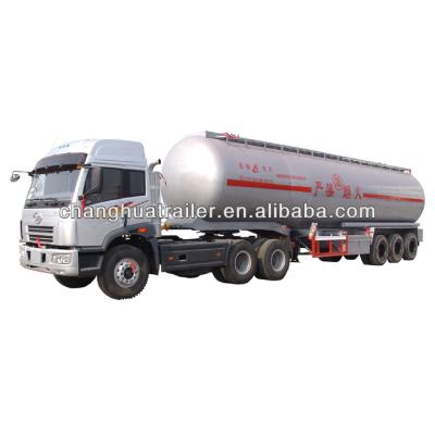 China Truck Trailer 44.5cbm Stainless Steel Tank Water / Gasoline / Gasoline Loading Semi Trailer for sale