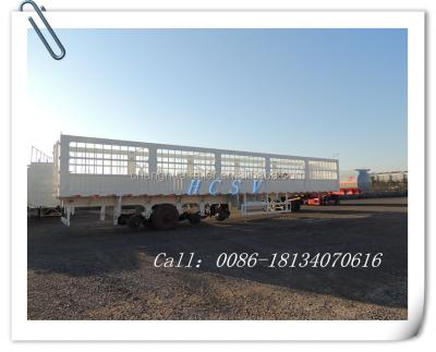 China Truck Trailer HCSV 4 Axle High Wall Cargo Semi Trailer for sale