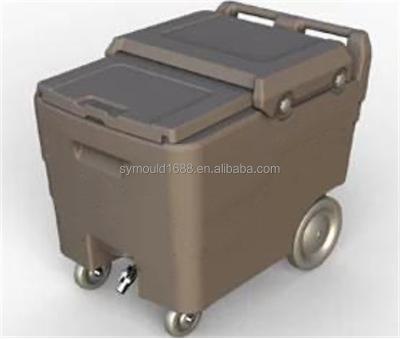 China HDPE China Aluminum Casting Mold for Custom Plastic Ice Storage Cart Portable Ice Cream Bin Cart for sale