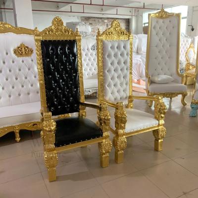 China EUROPEAN Queen King Throne Sofa Chairs For Royal Wedding Bride And Groom Decor Chair for sale