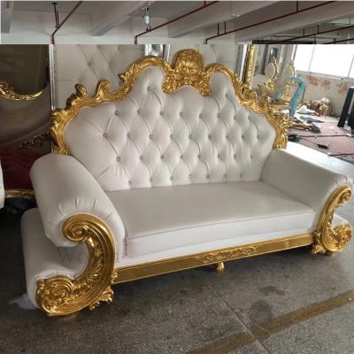 China Luxury Bride and Groom Furniture Wood Frame King Throne European Royal Wedding Sofa for sale