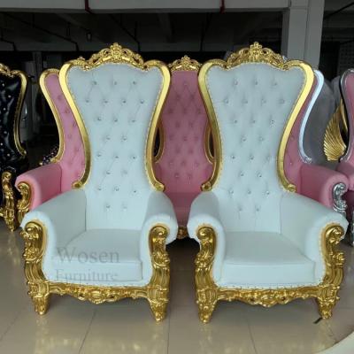 China European bride and groom gold queen wedding throne sofa chair for sale