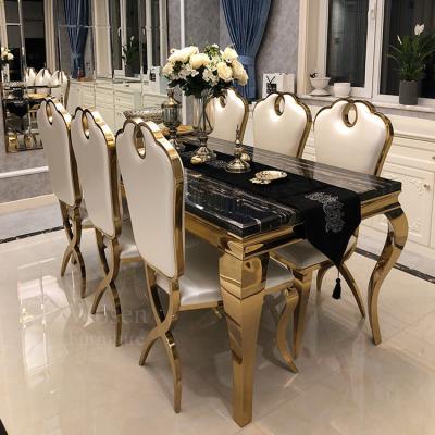 China Luxury Dining Mirror Glass Table Set (Other) Royal Style Adjustable Reasonable Price for sale