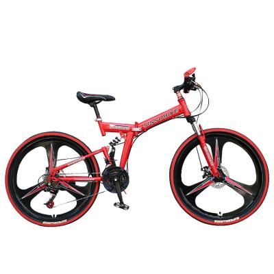 China 26 inch full suspension folding frame foldable mountainbike bicycle frame supplier folding mountain bike bicycle Te koop