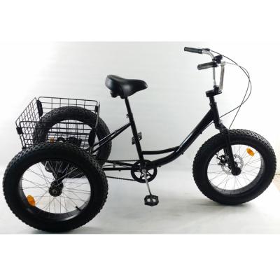 China Hot sale high quality steel 20 inch fat tire tricycle with basket Te koop