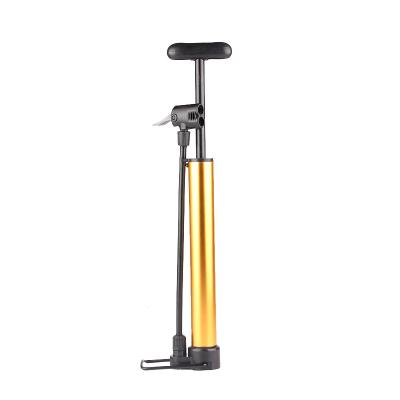 China Factory direct supply bicycle accessories yellow bicycle pump portable mini aluminum bicycle compressor for sale