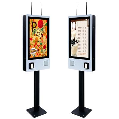 China Metal Checkout + Restaurant Android Tablet Tempered Glass Panel Retail Touch Screen Desktop Windows Self Service Payment Ordering Kiosk for sale