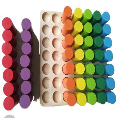 China Building Toy Stacking Cylinder Preschool Educational Wooden Toys for sale