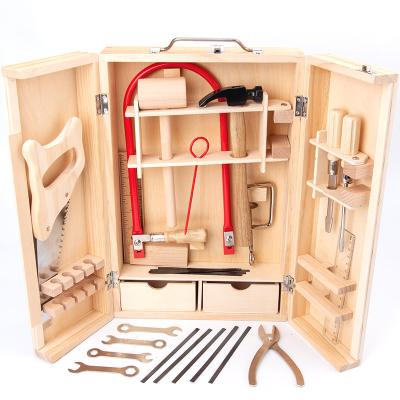 China MODEL TOY Hig Quality Wooden And Metal Tool Kit Box For Kids for sale