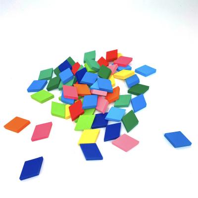 China DIY TOY factory direct colorful wooden quadrilateral blocks for puzzle for sale