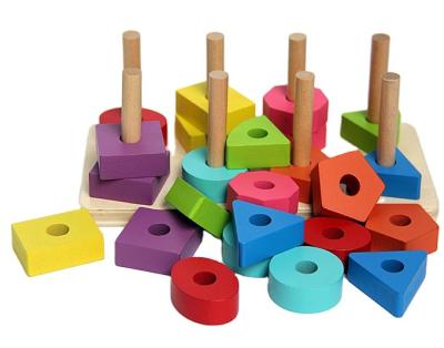 China Intellectual Building Construction Toy Children Wooden Toy Stacking Blocks For Kids Toys for sale