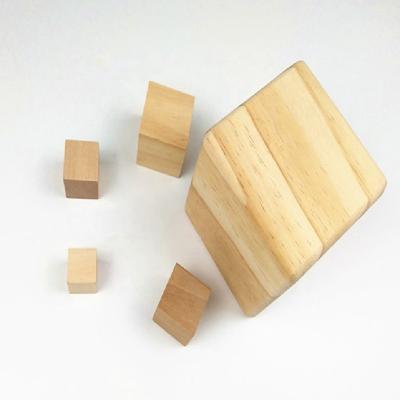 China Wholesale Customized Unfinished Wooden Cube Block Building Toy for sale