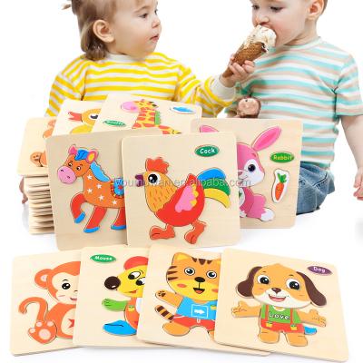 China Brain Exercise Wooden 3d Puzzle Board Cartoon Educational Toy for sale