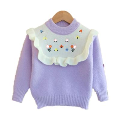 China Sustainable Child Girl's Sweater Baby Girls Winter Clothes Child Cute Knitted  pullover Sweaters Children Clothing Flower for sale