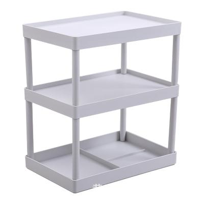 China Sustainable Cosmetics Storage Rack Bathroom Multi Layer Tabletop Kitchen Plastic Finishing Storage case for sale